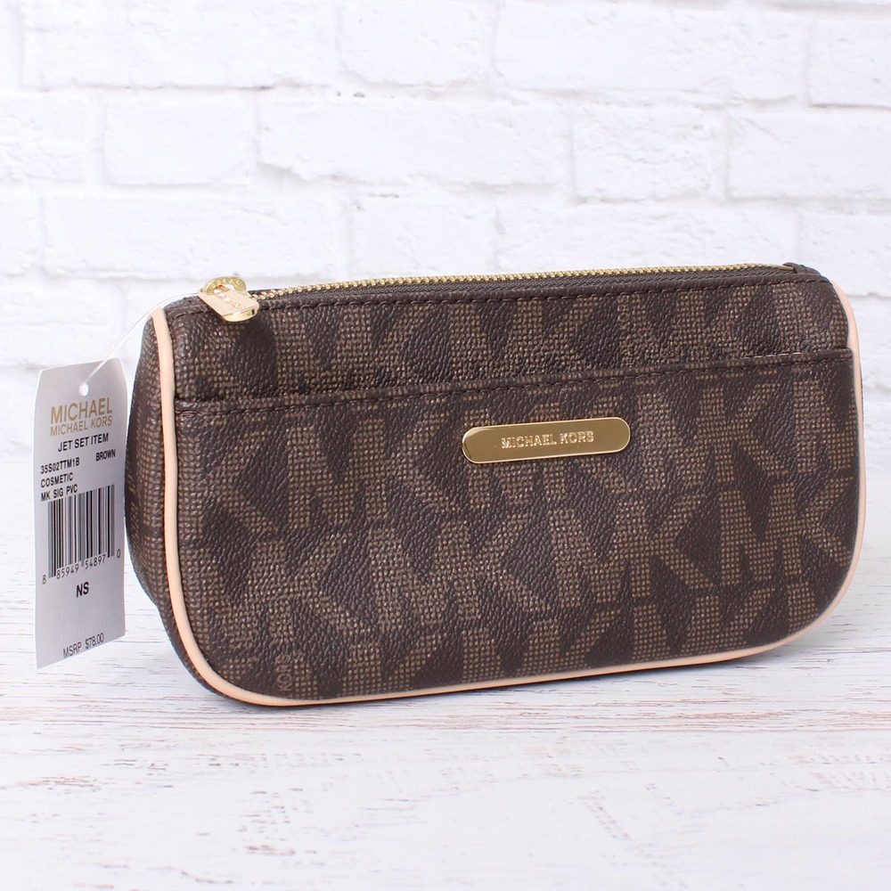 Michael Kors Jet Set Signature Zip Cosmetic Case